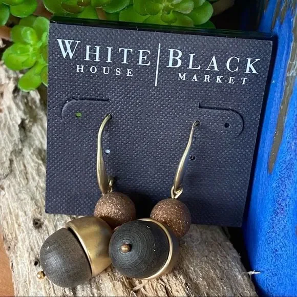 Gold  Brown White House / Black Market Earrings   $16 ea. or Bundle 3 for $25 - Picture 6 of 6
